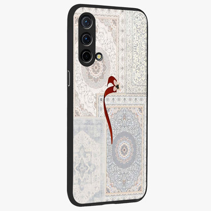 White Aesthetic Bow Glass Case upright view showcasing delicate ribbon bow artwork with cute minimalist theme.