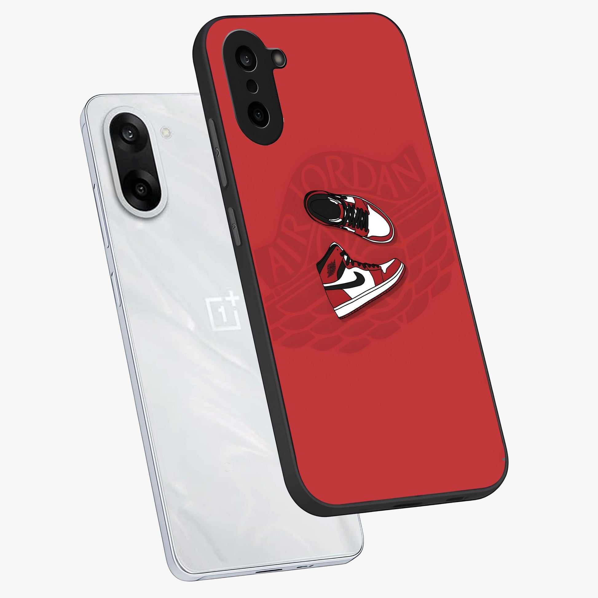 Classic Sneaker Float Glass Case for 1+Nord CE 5 captured at a warm angle highlighting street-style details, gloss, and edge clarity.