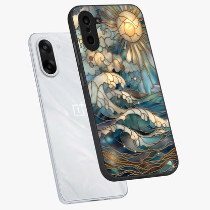 Oceanic Stained  Printed Glass Case for OnePlus Nord CE 5 |1+Nord CE 5
