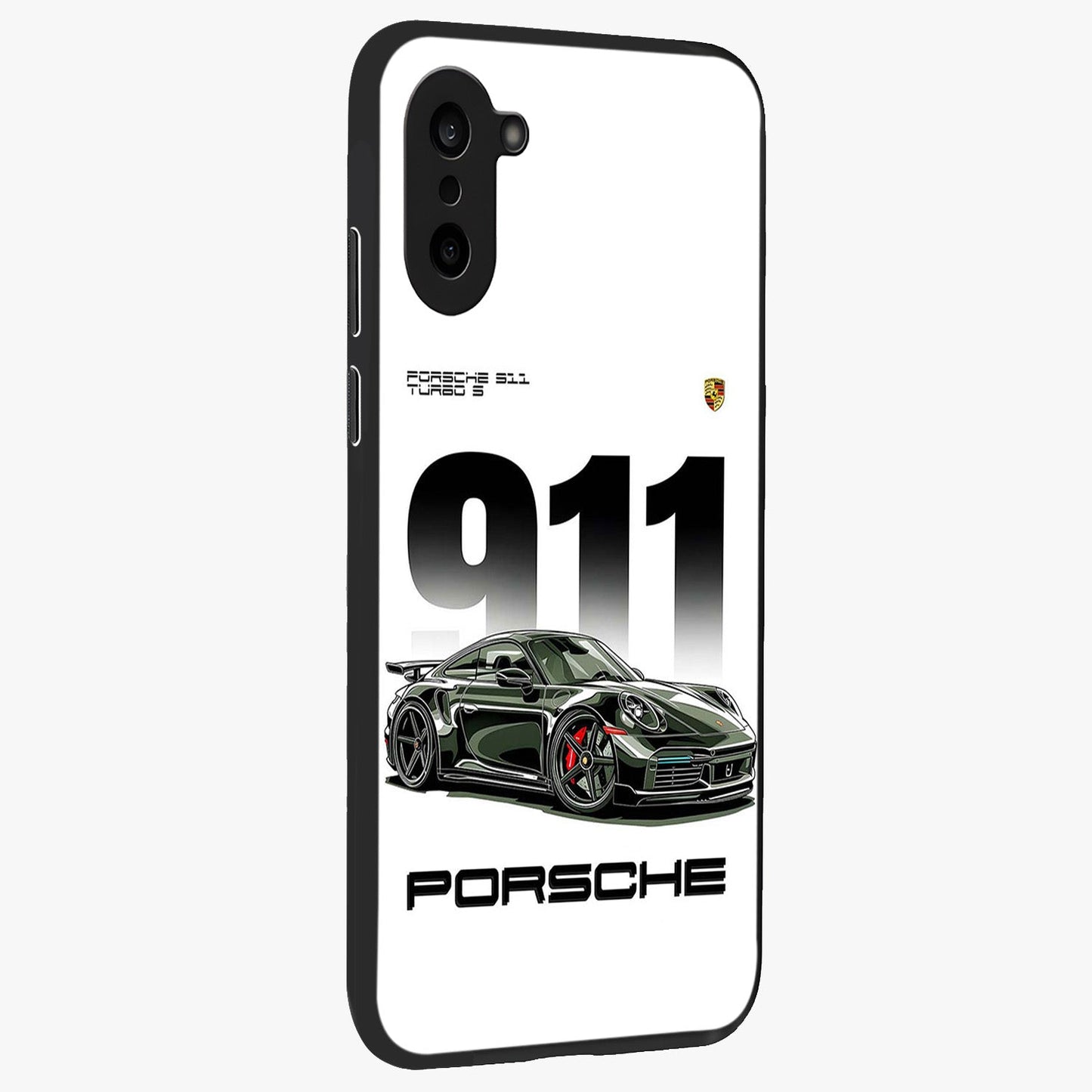 911 Turbo Dominance Glass Case for 1+Nord CE 5 stylish side perspective highlighting sleek edges and high detail sports car illustration