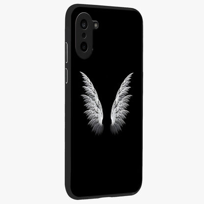 Angel Wing Grace Glass Case for 1+Nord CE 5 side perspective highlighting delicate wing illustration details