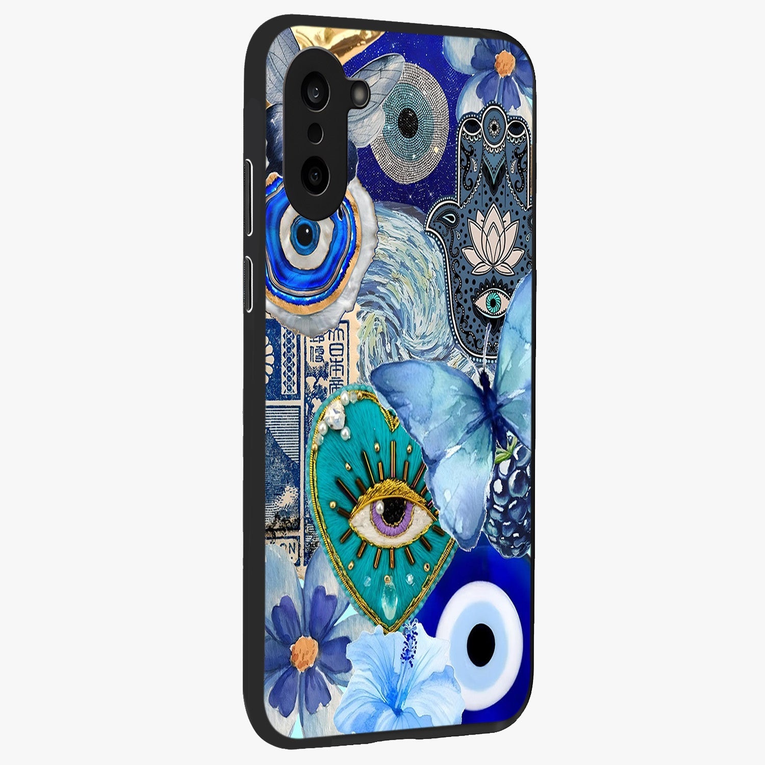 Audrey Zivan Glass Case for 1+Nord CE 5 side perspective highlighting sleek build and premium print detailing