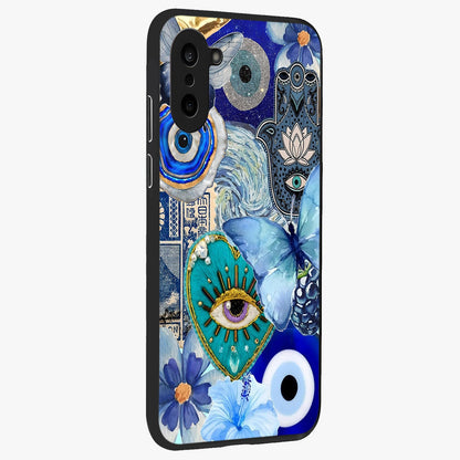 Audrey Zivan Glass Case for 1+Nord CE 5 side perspective highlighting sleek build and premium print detailing
