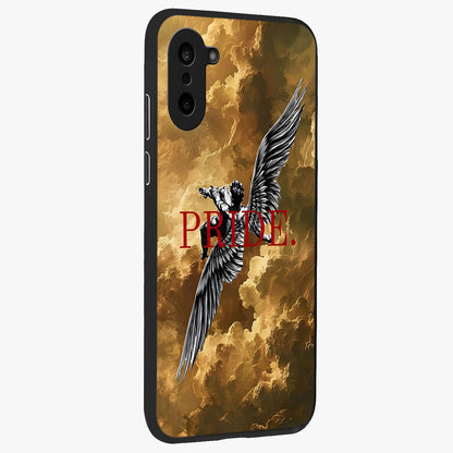 Celestial Fallen Pride Glass Case for 1+Nord CE 5 side perspective highlighting deep space textures and premium edge finish
