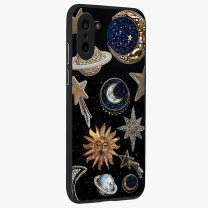 Celestial Gem Constellations Glass Case for 1+Nord CE 5 side perspective highlighting intricate star patterns and premium build