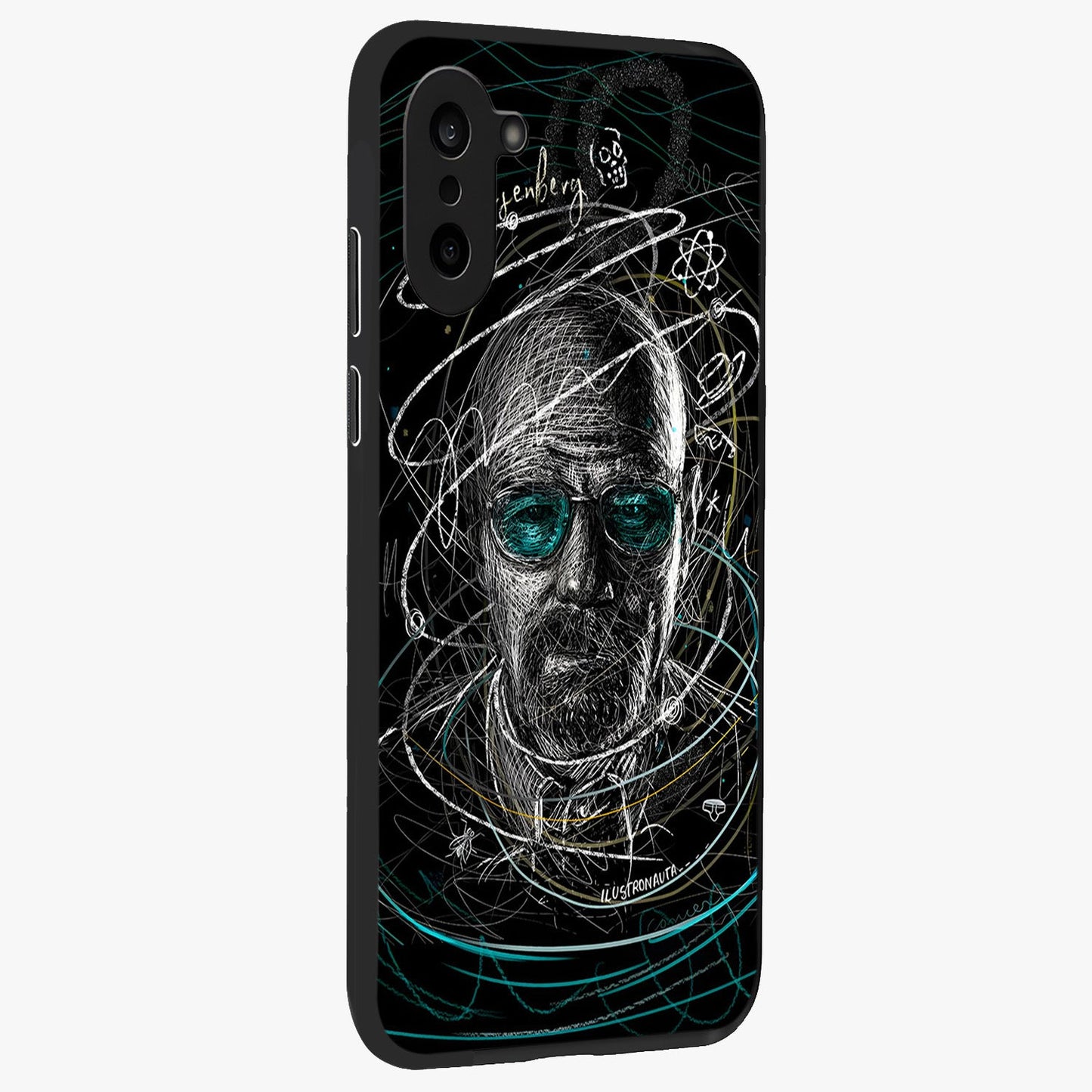 Chaotic Mind Genius Glass Case for 1+Nord CE 5 side perspective highlighting creative detailing and premium edge finish