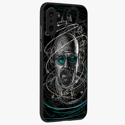 Chaotic Mind Genius Glass Case for 1+Nord CE 5 side perspective highlighting creative detailing and premium edge finish