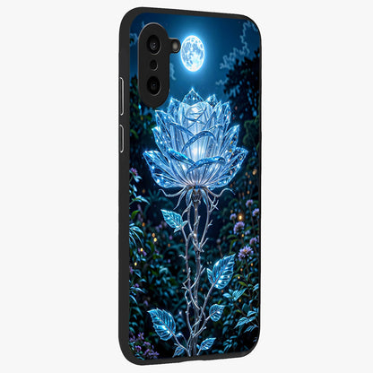 Crystal Moon Lotus Glass Case for 1+Nord CE 5 side perspective highlighting soft celestial tones and premium edge finish