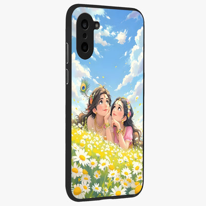 Daisy Daydream Love Glass Case for 1+Nord CE 5 side perspective highlighting charming floral textures and premium edge finish