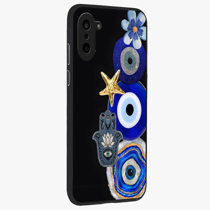 Divine Eye Bloom Glass Case for 1+Nord CE 5 side perspective highlighting intricate bloom patterns and sleek build