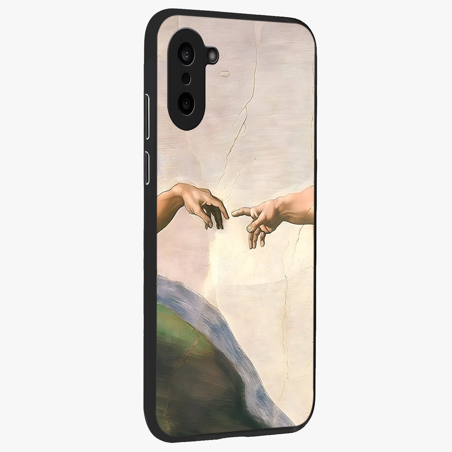 Divine Touch Art Glass Case for 1+Nord CE 5 side perspective highlighting detailed artwork and premium edge finish