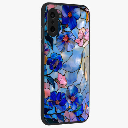 Eternal Floral Stained Glass Case for 1+Nord CE 5 side perspective highlighting colorful floral detailing and premium edge finish