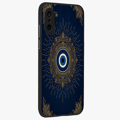 Golden Evil Eye Mandala Glass Case for 1+Nord CE 5 side perspective highlighting rich textures and sleek premium build