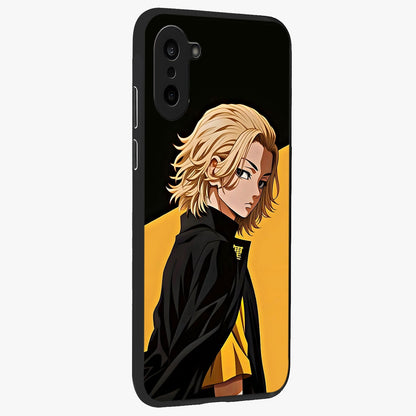 Golden Shadow Commander Glass Case for 1+Nord CE 5 side perspective highlighting intense detailing and premium edge finish