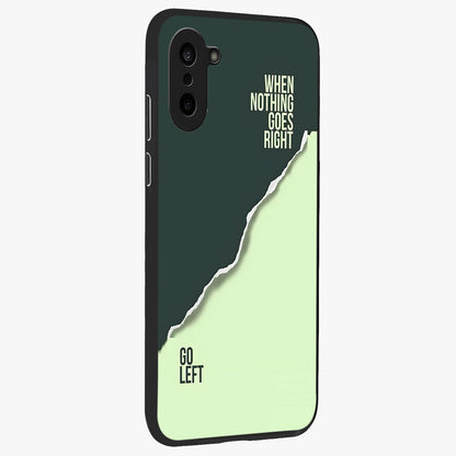 Let Go Quote Glass Case for 1+Nord CE 5 side perspective highlighting bold text detailing and smooth premium edges