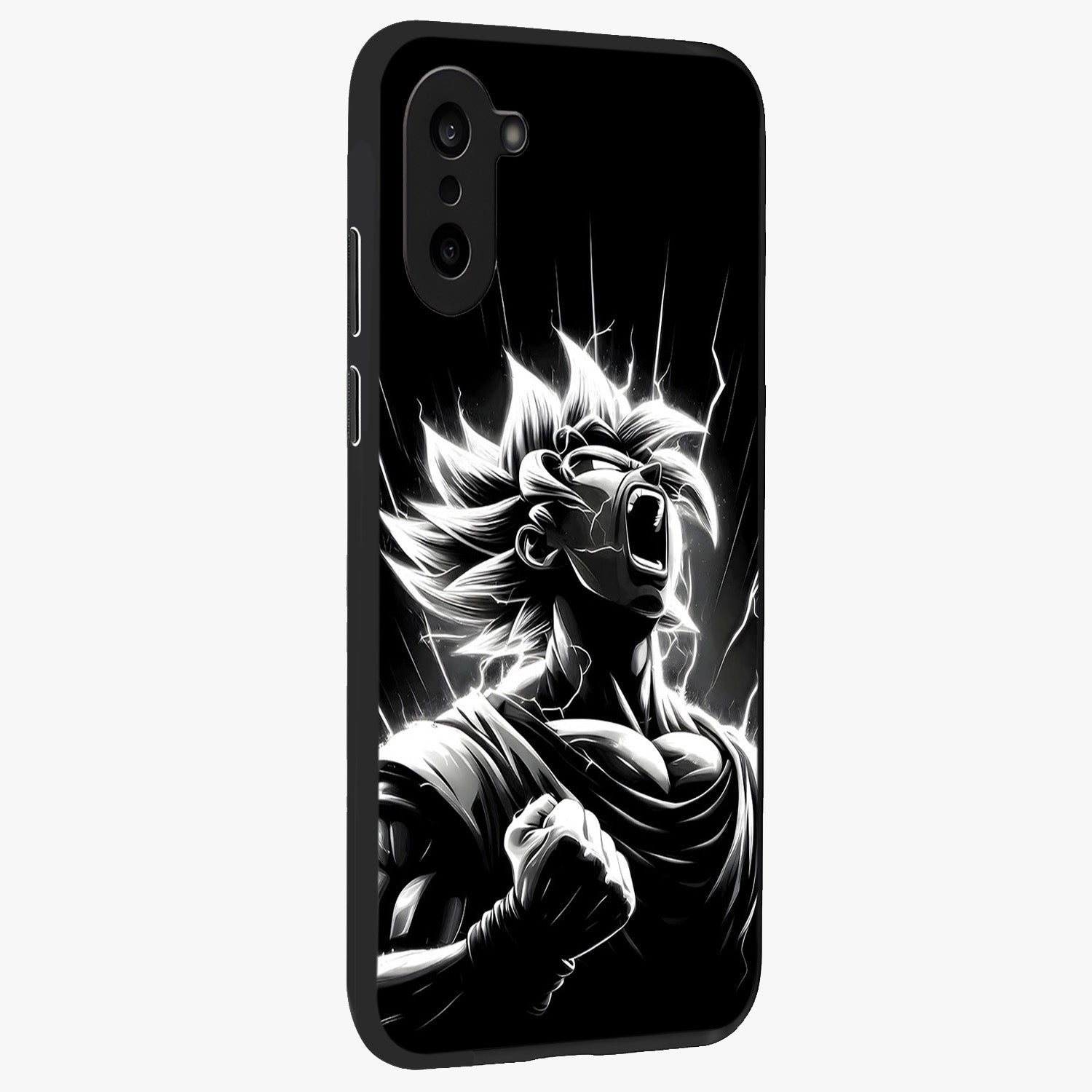 Limitless Power Unleashed Glass Case for 1+Nord CE 5 side perspective highlighting strong textures and sleek premium build