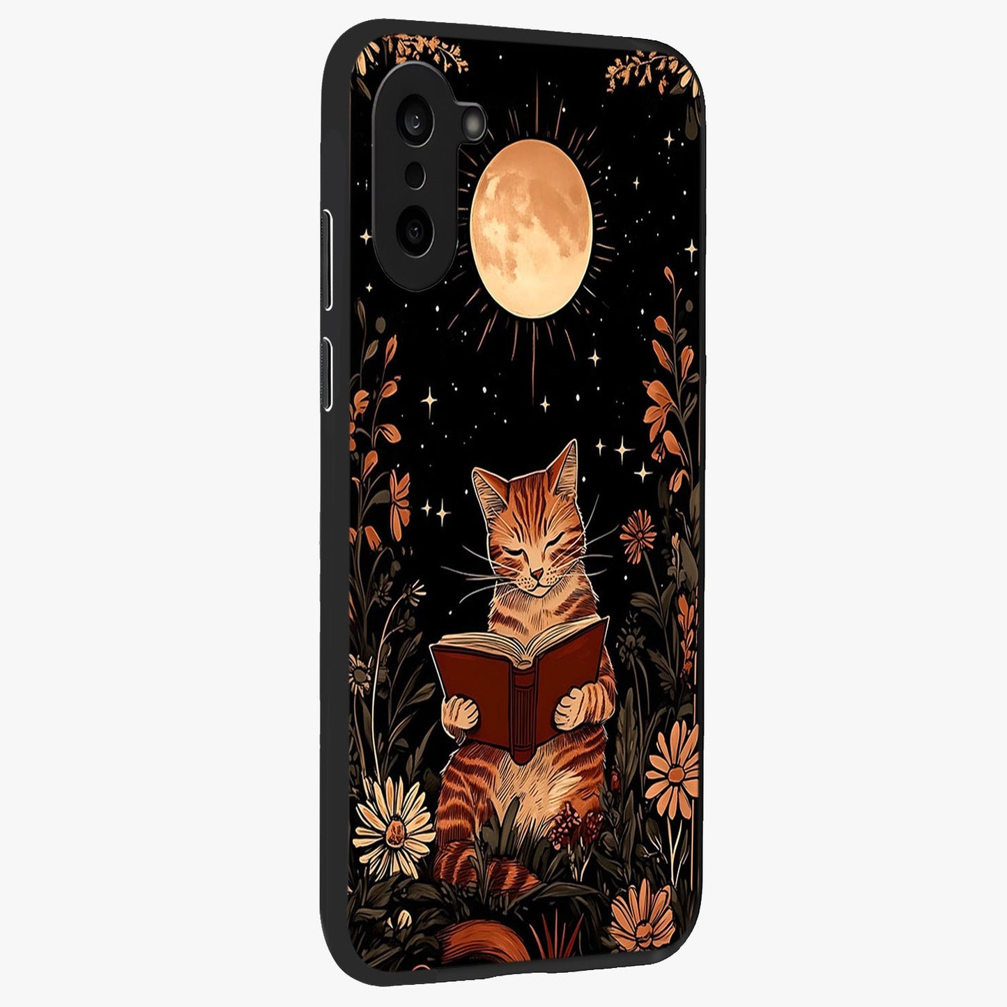 Magical Cat Chronicle Glass Case for 1+Nord CE 5 side perspective highlighting sleek detailing and smooth premium build