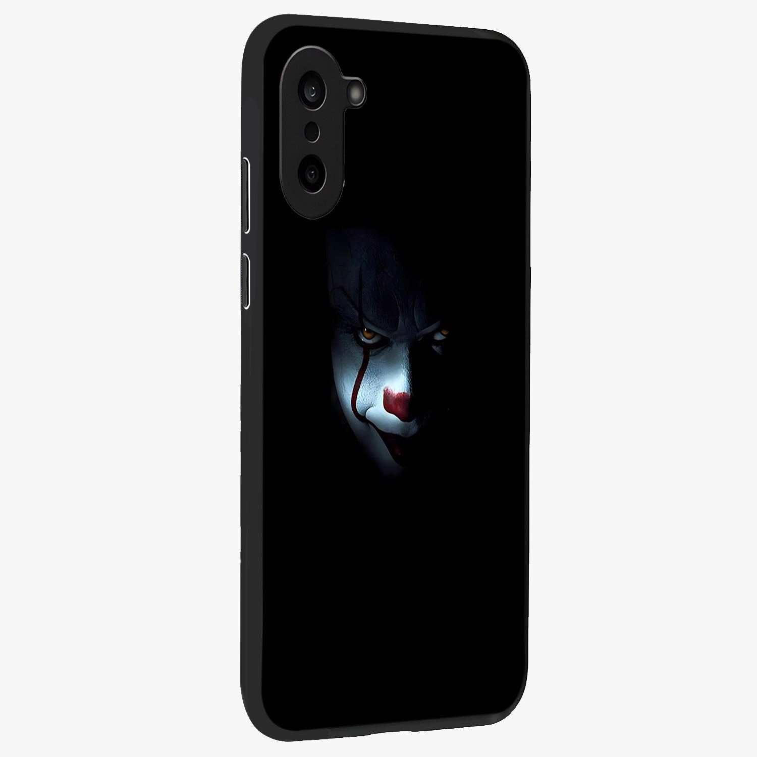Midnight Madness Smile Glass Case for 1+Nord CE 5 side perspective highlighting expressive textures and sleek edges