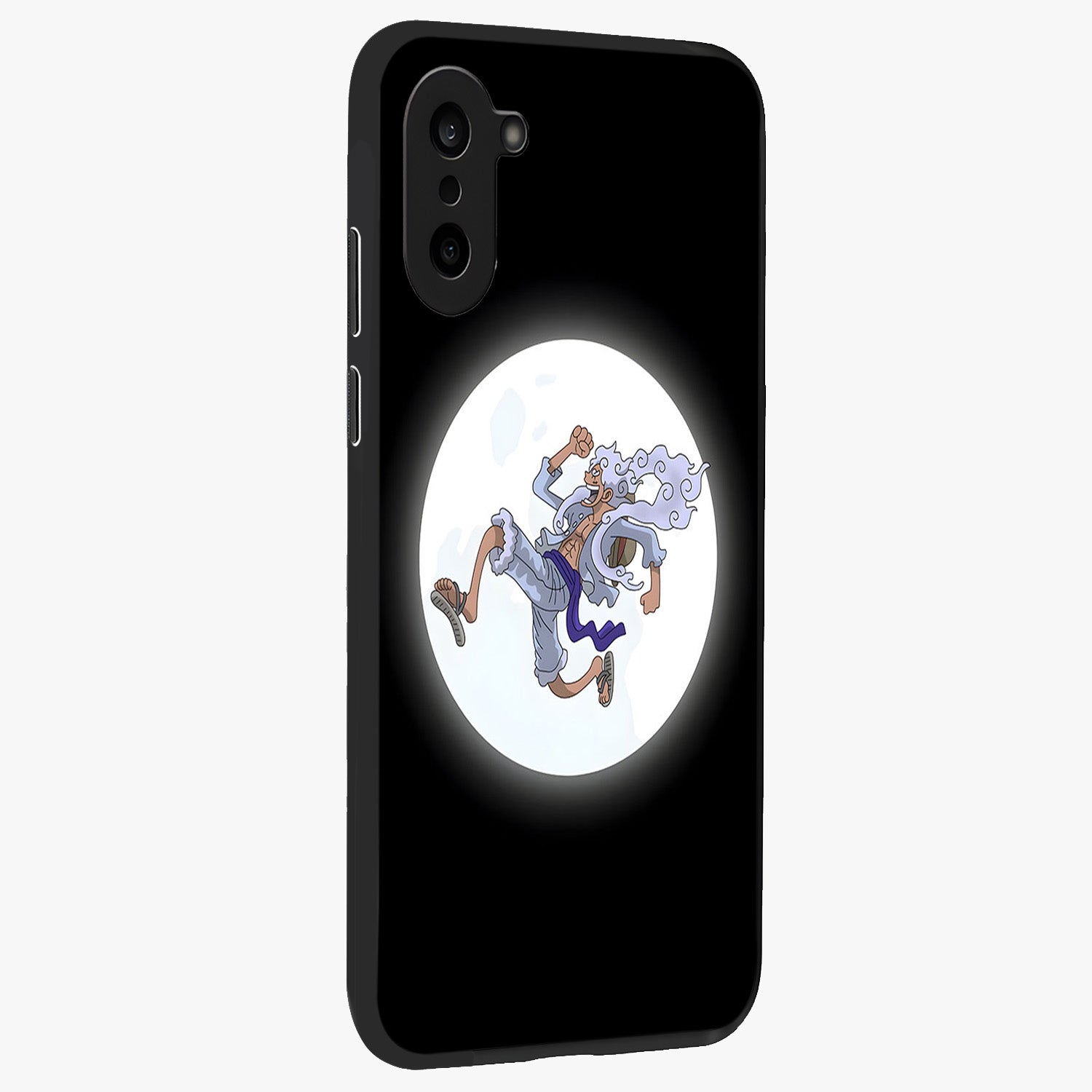 Moonlit Freedom Dance Glass Case for 1+Nord CE 5 side perspective highlighting dynamic detailing and premium edge finish