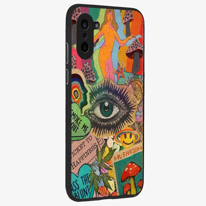 Mystic Eye Wonderland Glass Case for 1+Nord Ce 5 side perspective highlighting intricate eye detailing and smooth build