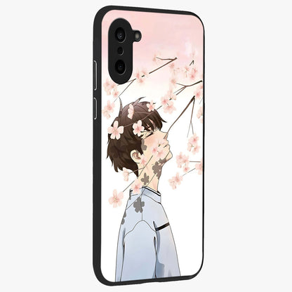 Pink Blossom Boy Glass Case for 1+Nord CE 5 side perspective highlighting delicate floral textures and sleek build