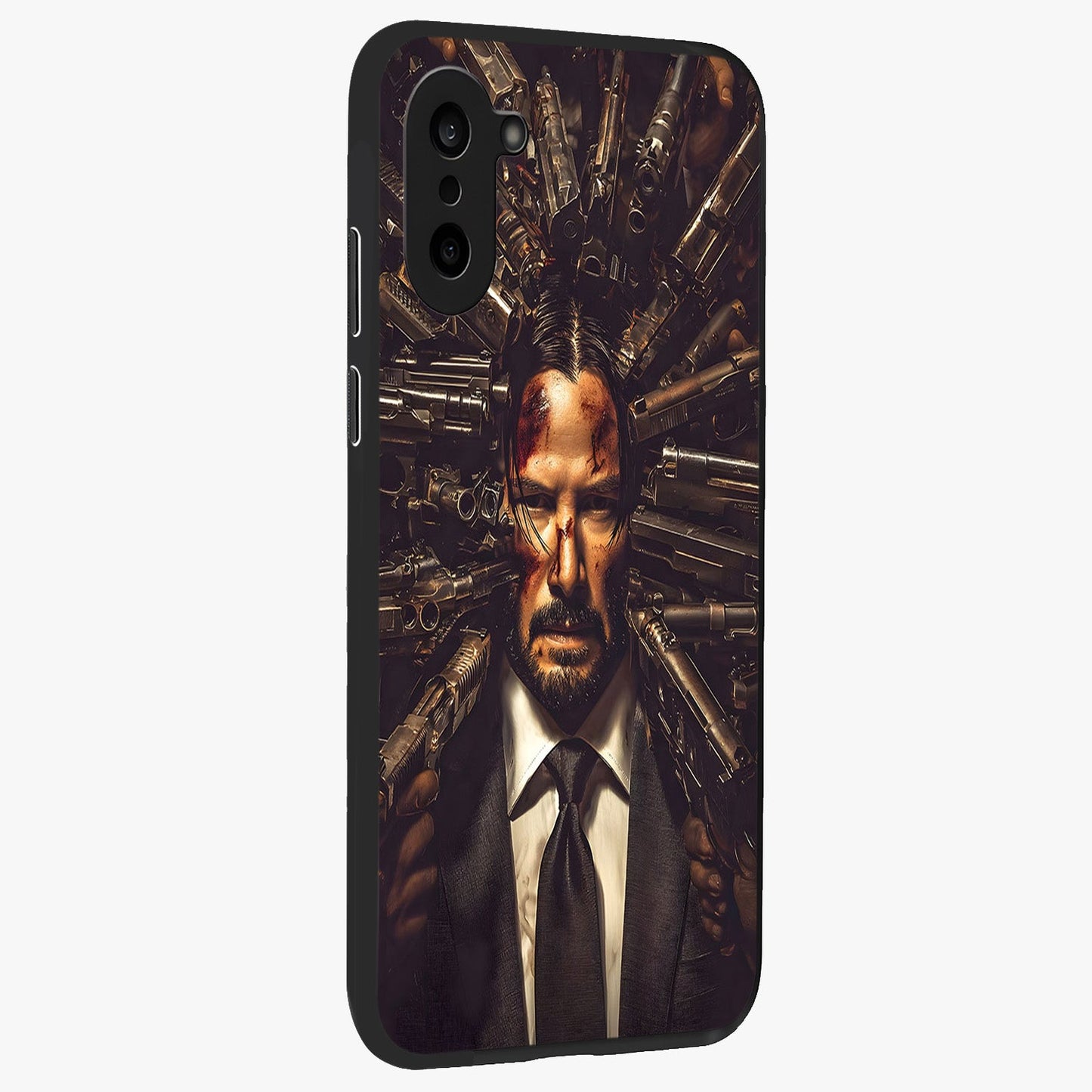 Relentless Shadow Assassin Glass Case for 1+Nord CE 5 side perspective highlighting sharp textures and sleek premium build