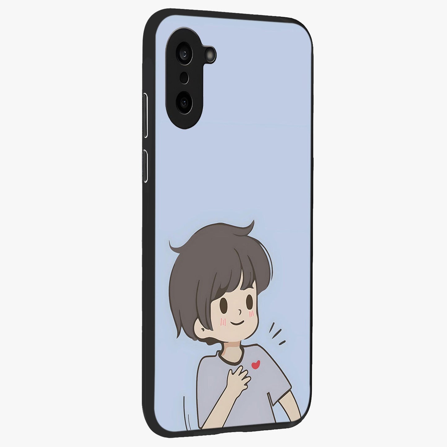Sending You Love Glass Case for 1+Nord CE 5 side perspective highlighting elegant text detailing and smooth premium build