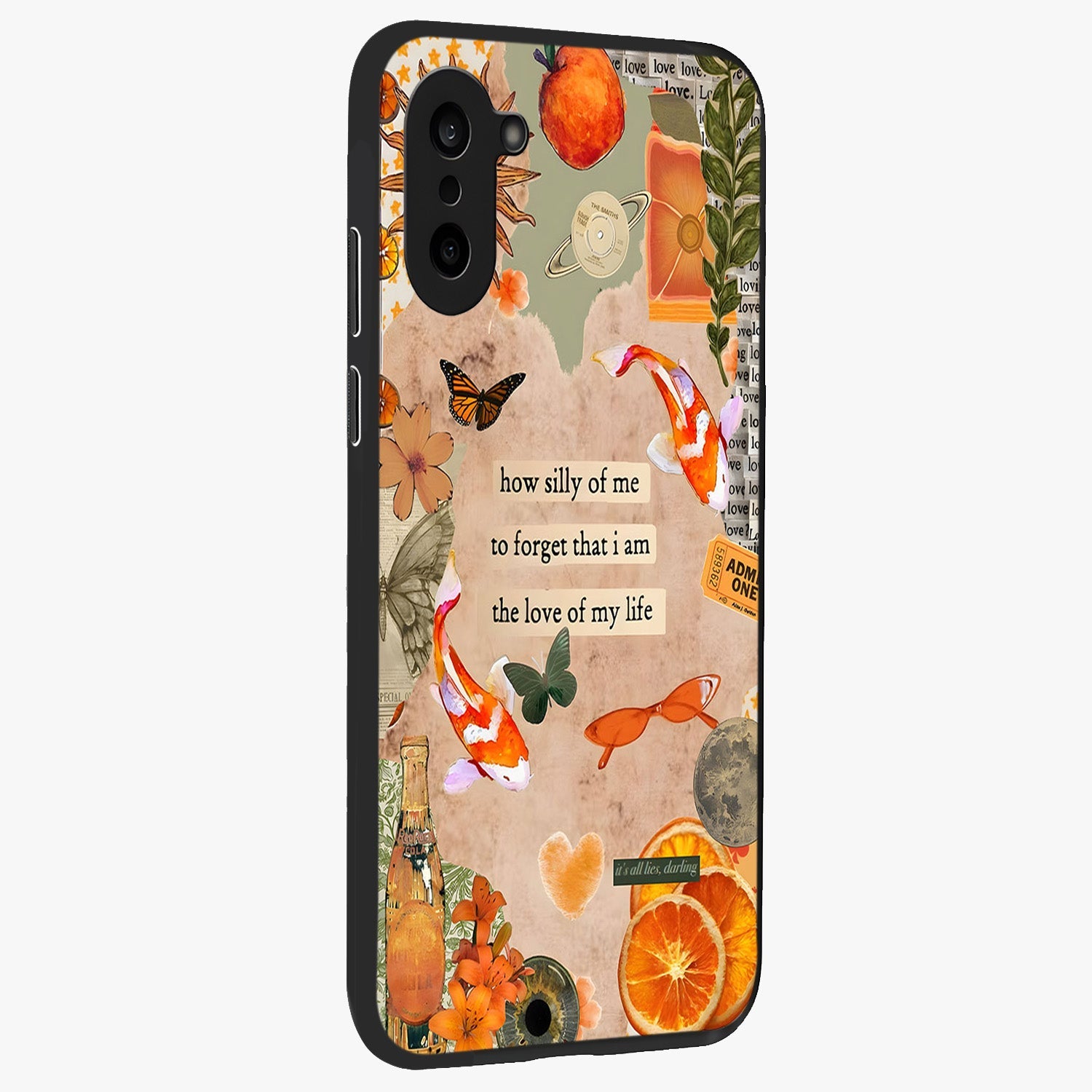 Soft Chaos Aesthetic Glass Case for 1+Nord Ce 5 side perspective highlighting fluid textures and premium edges