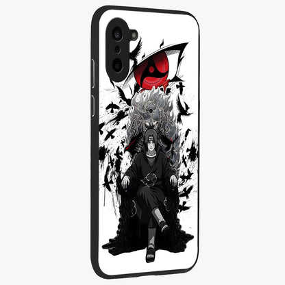 Uchiha Shadow Throne Glass Case for 1+Nord CE 5 side perspective highlighting bold character textures and premium edges
