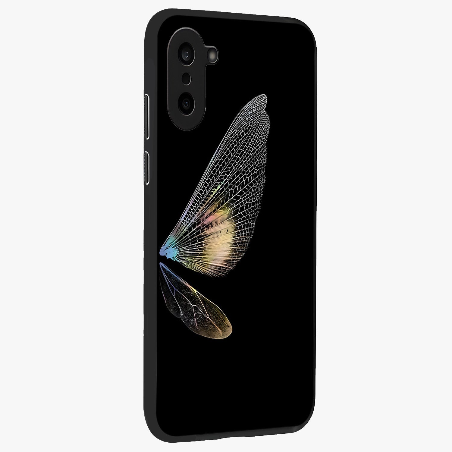Whispers of Wings Glass Case for 1+Nord CE 5 side perspective highlighting light airy textures and premium edges