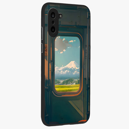 Window to Fuji Glass Case for 1+Nord CE 5 side perspective highlighting detailed horizon textures and smooth premium build