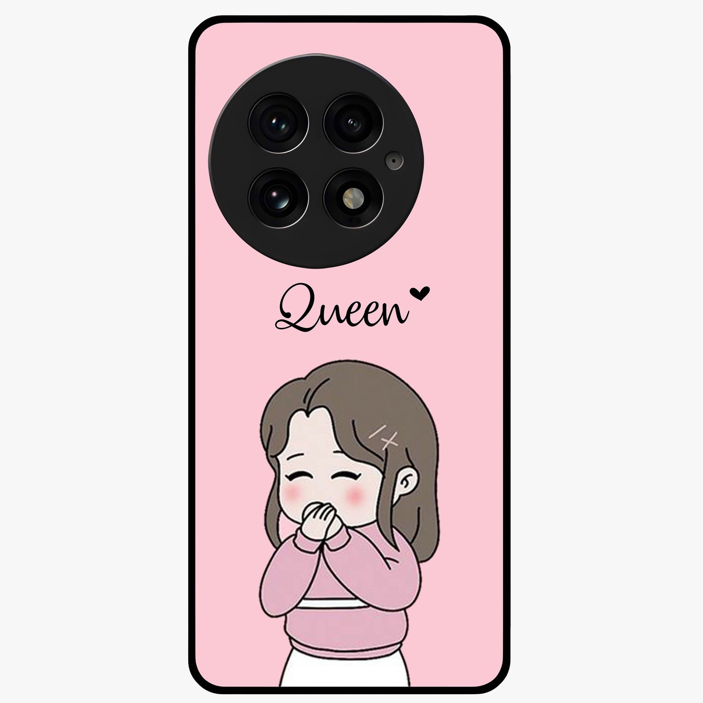 Blushing Love Moment Custom Name Glass Case for OnePlus 13 |1+13