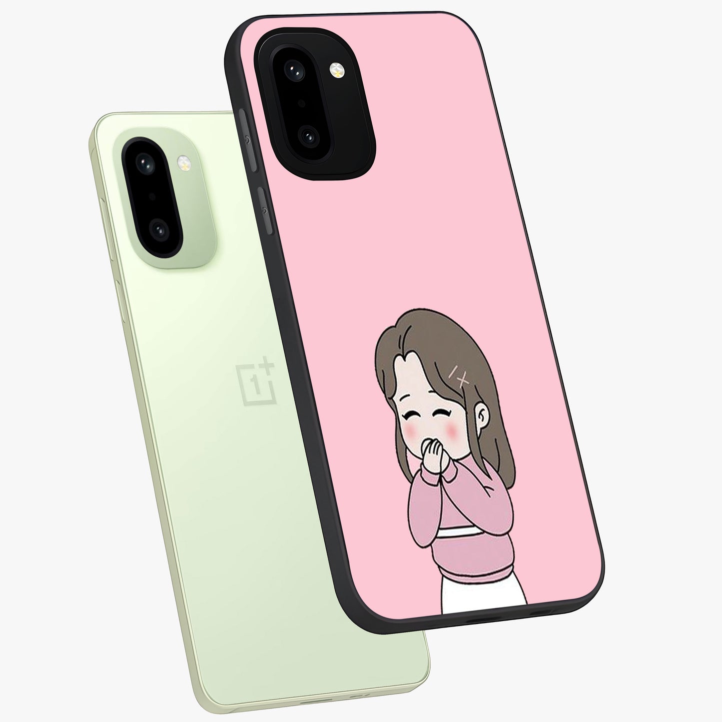 Blushing Love Moment Custom Name Glass Case for OnePlus 15R |1+15R