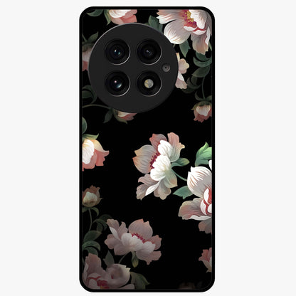 Abstract Embossed Blooming Bright Flower Glass Case for 1+13 front view featuring vibrant raised floral artwork