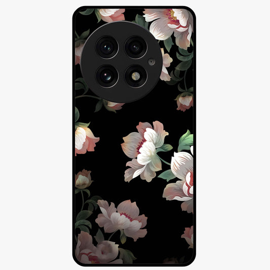 Abstract Embossed Blooming Bright Flower Glass Case for 1+13 front view featuring vibrant raised floral artwork