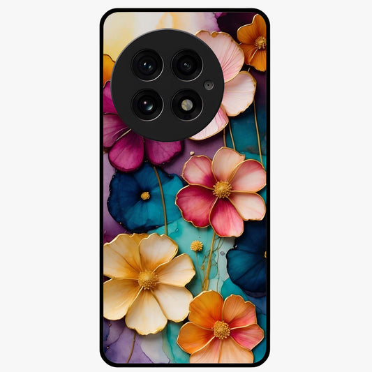 Artlyn Grace Flower Pattern Glass Case for 1+13 elegant front view featuring soft floral pattern artwork