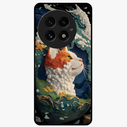 Aurora Cat Dreams Glass Case for 1+13 dreamy front view featuring glowing cat artwork with aurora tones