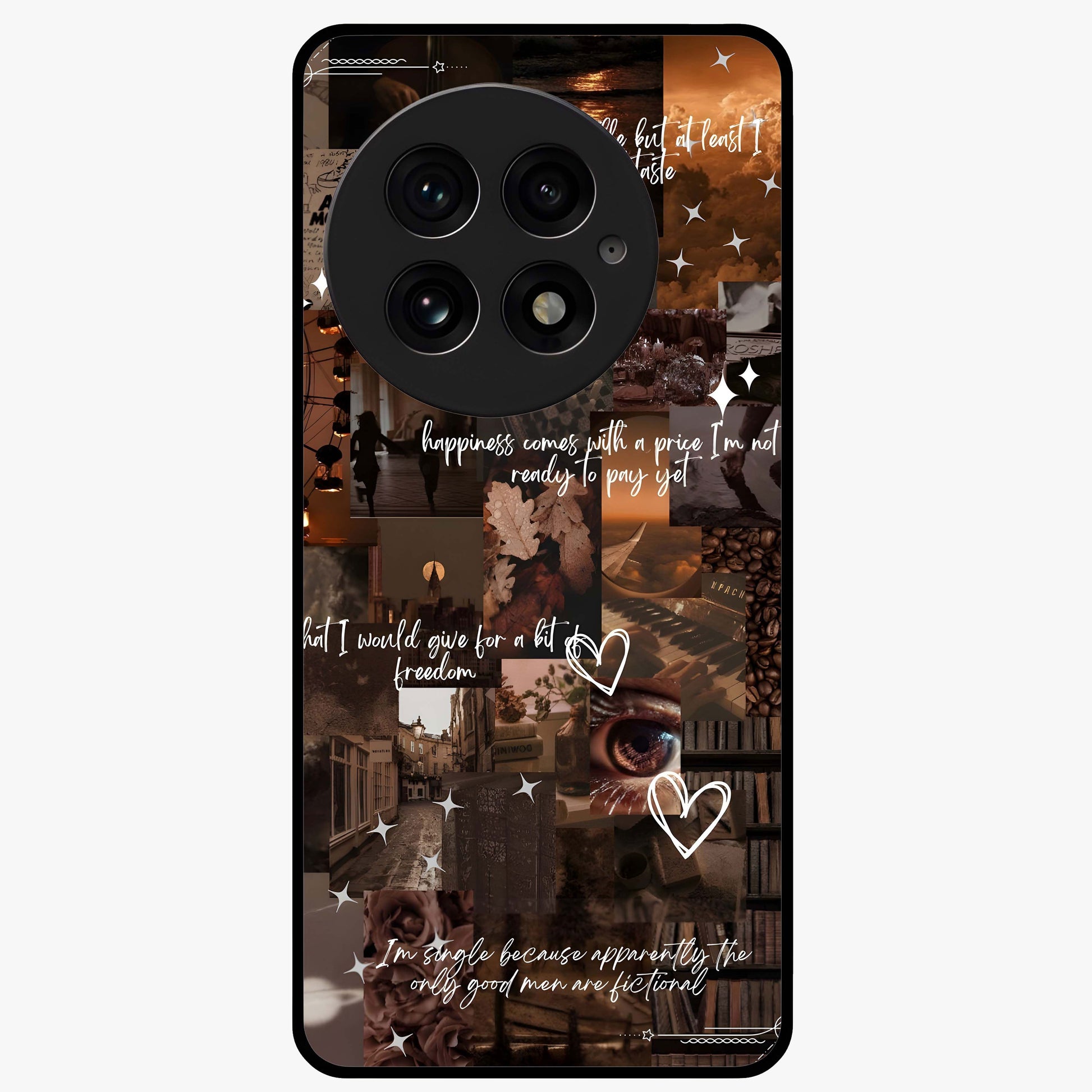 Bittersweet Aesthetic Chaos Glass Case for 1+13 bold front view featuring expressive abstract aesthetic artwork