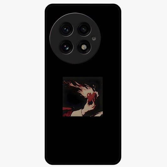 Blazing Heart Faith Glass Case for 1+13 showing full back design in clean flat view with fiery heart artwork and glossy glass finish.