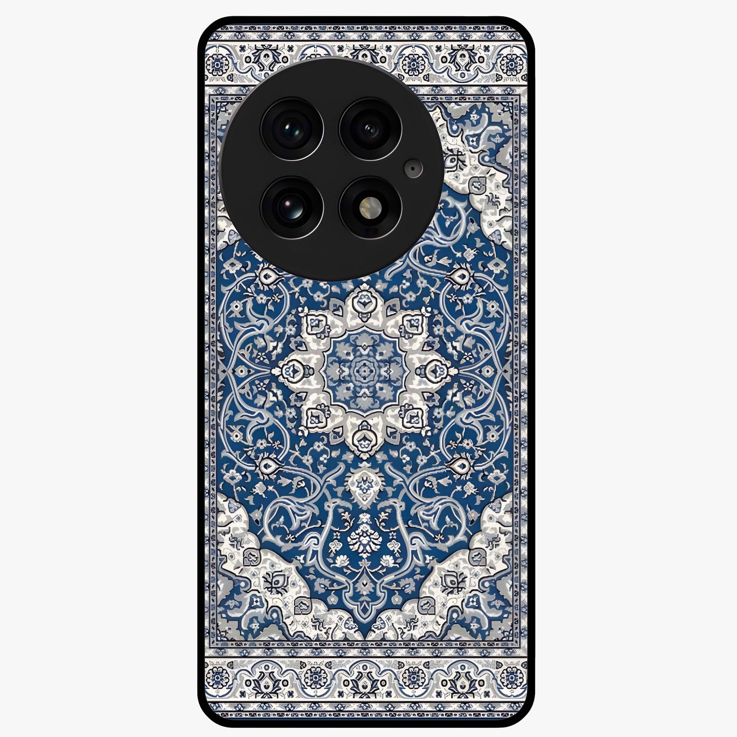 Blue Palace Dream Glass Case for 1+13 royal front view featuring palace inspired artwork in deep blue tones