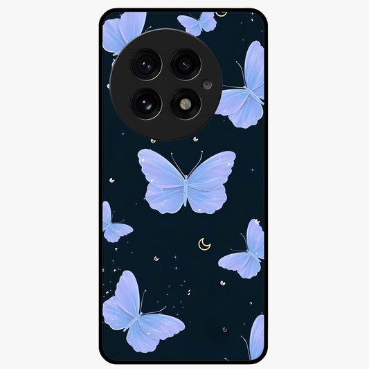 Butterfly With Stars Pattern Glass Case for 1+13 dreamy front view featuring butterfly artwork with star accents
