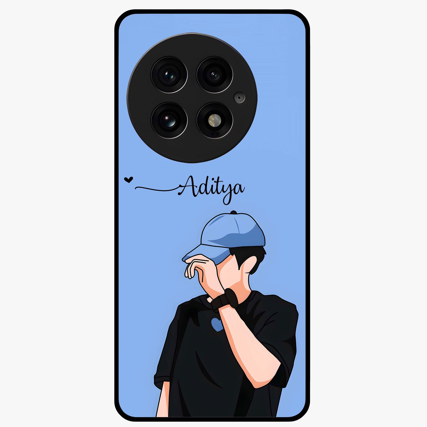 Cool Calm Love Glass Case for 1+13 aesthetic front view featuring soothing typography artwork with soft tones