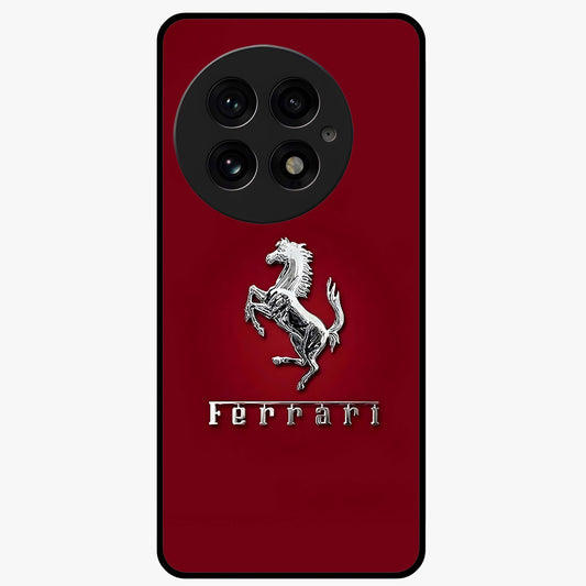 Crimson Stallion Prestige Glass Case for 1+13 powerful front view featuring majestic stallion artwork in crimson tones