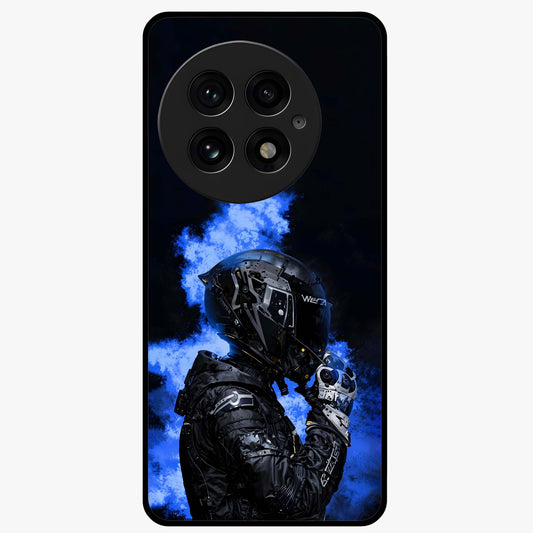 Cyber Sentinel Protocol Glass Case for 1+13 bold front view featuring futuristic cyberpunk inspired artwork