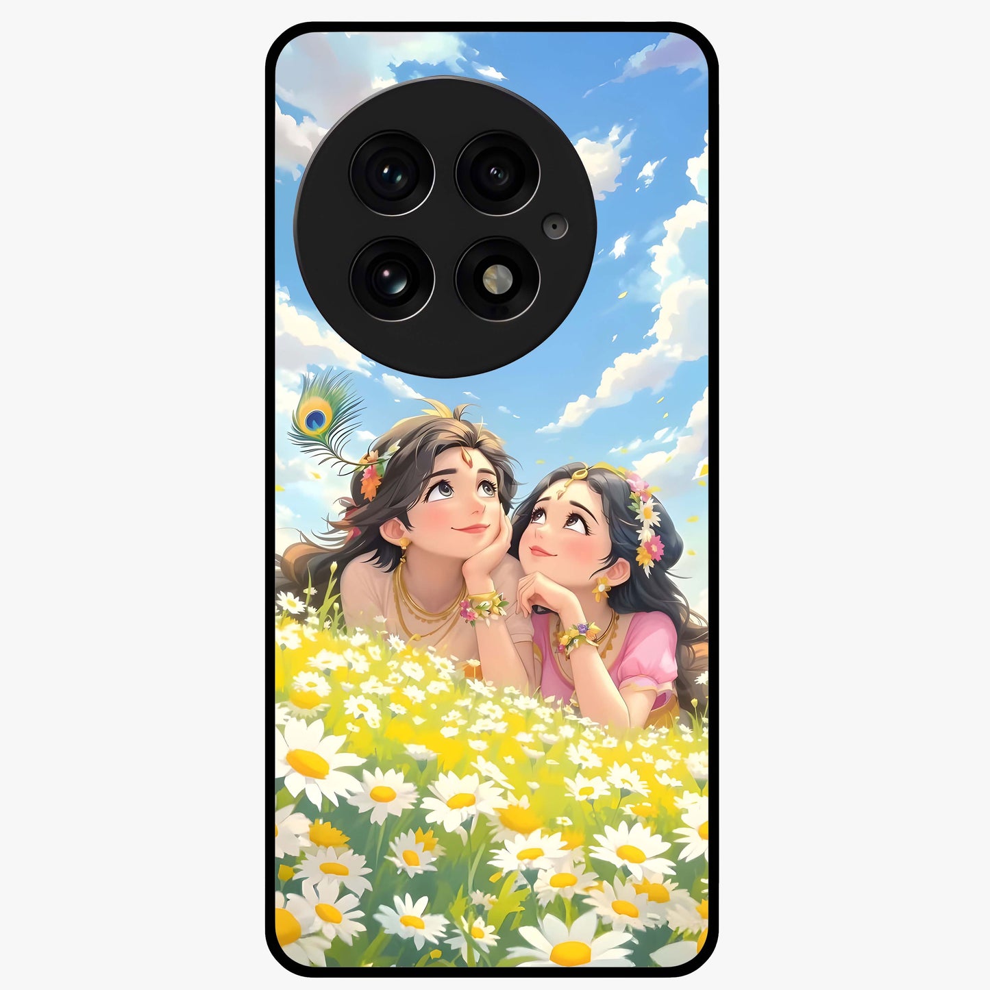 Daisy Daydream Love Glass Case for 1+13 soft front view featuring romantic daisy floral artwork