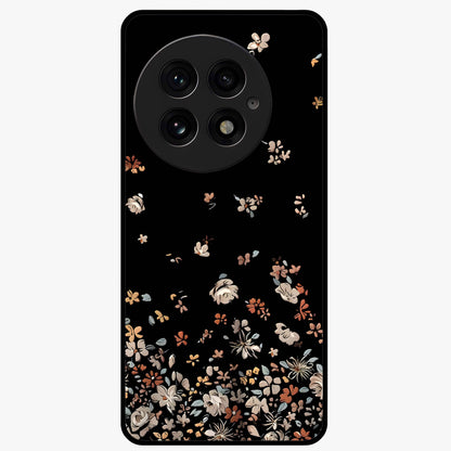 Dark Petal Aesthetic Glass Case for 1+13 elegant front view featuring moody floral artwork with deep tones