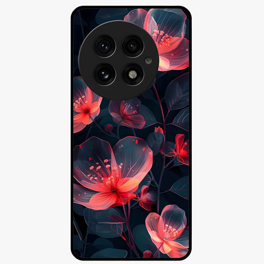 Dark Shade of Flower Glass Case for 1+13 artistic front view featuring floral artwork in deep shadow tones
