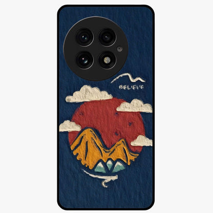 Dream Beyond Mountains Glass Case for 1+13 scenic front view featuring inspirational mountain landscape artwork