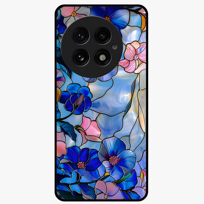 Eternal Floral Stained Glass Case for 1+13 elegant front view featuring stained glass inspired floral artwork