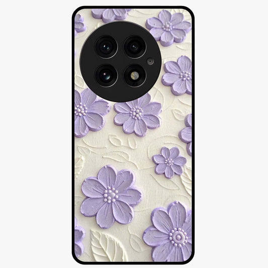 Floral Wall Art With Purple Flowers Glass Case for 1+13 stylish front view featuring purple floral artwork